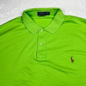 Polo Ralph Lauren Lime Green Pima Soft Touch Polo Shirt Mens 2XLT Tall